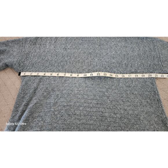 CJ Banks VTG Gray Chunky Knit Crewneck Long Sleeve Sweater Pattern Design W Smal - Picture 4 of 10